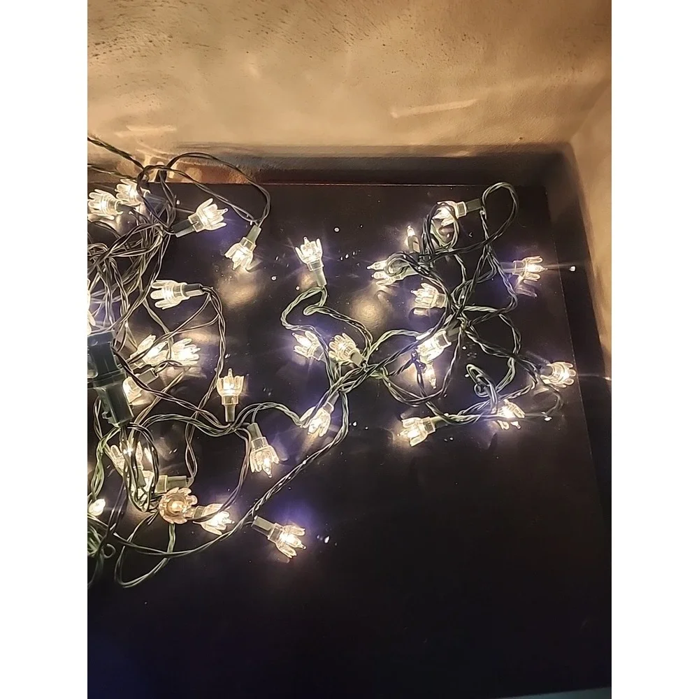 Vtg Clear Plastic Christmas Tulip Flower String Light Reflectors Covers 60+ 1986